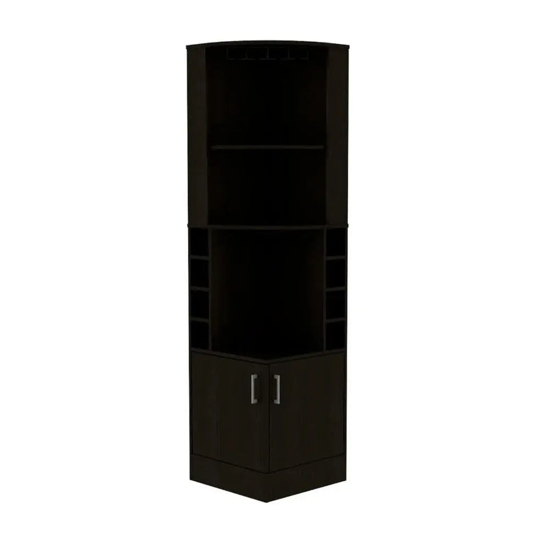 71" Black Wood Corner Bar Cabinet With Two Doors Homeroots Kitchen & Dining