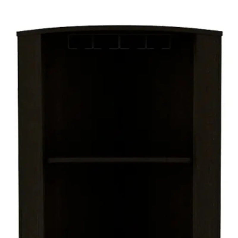 71" Black Wood Corner Bar Cabinet With Two Doors Homeroots Kitchen & Dining