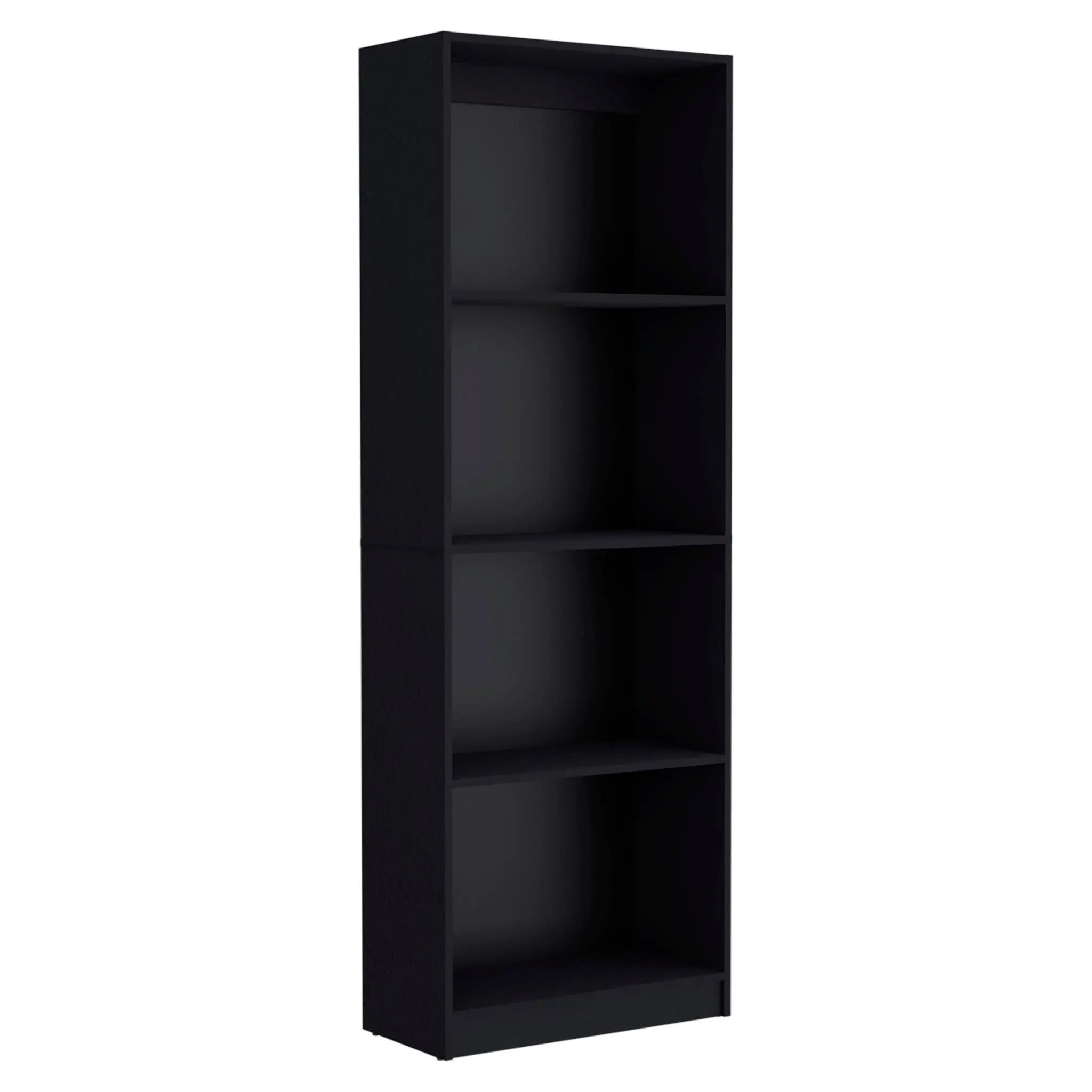 71" Black Wood Four Tier Bookcase Homeroots Office