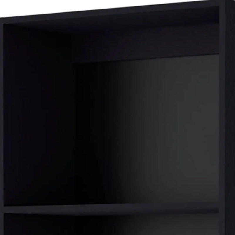 71" Black Wood Four Tier Bookcase Homeroots Office
