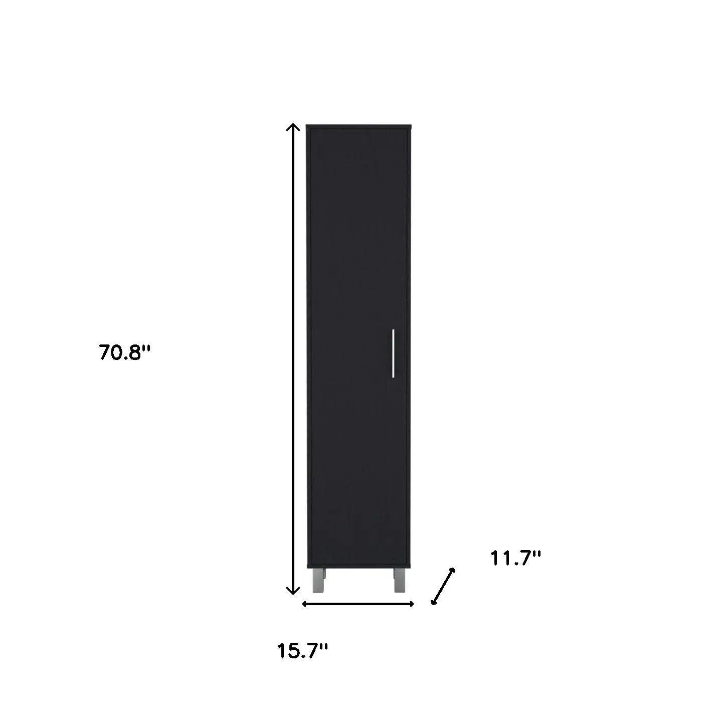 71" Black Wood Pantry Or Storage Cabinet Homeroots Kitchen & Dining