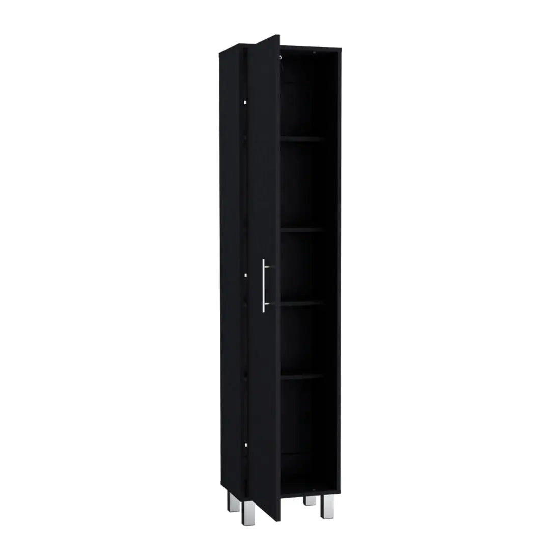 71" Black Wood Pantry Or Storage Cabinet Homeroots Kitchen & Dining