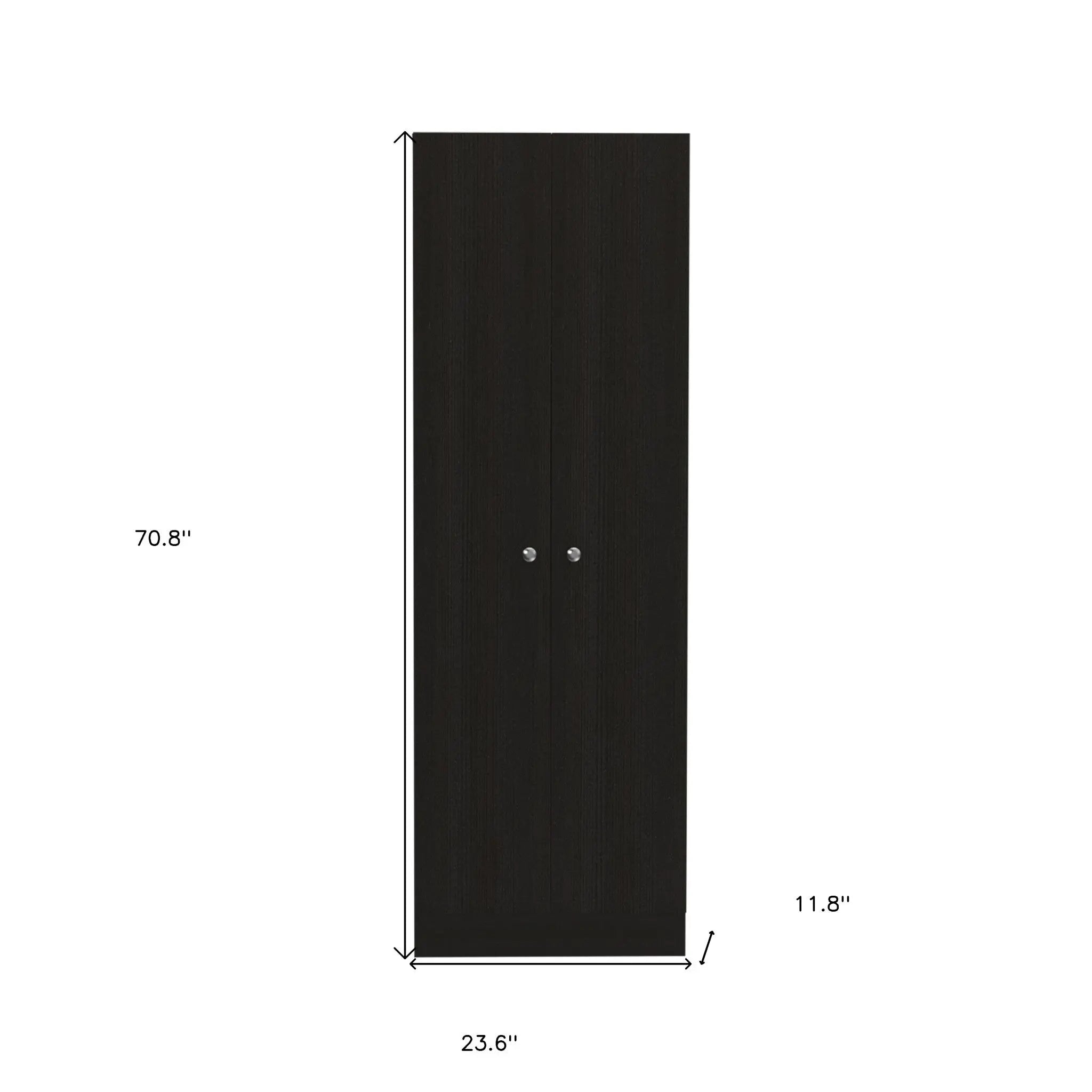 71" Black Wood Pantry Or Storage Closet - GreatEagleInc