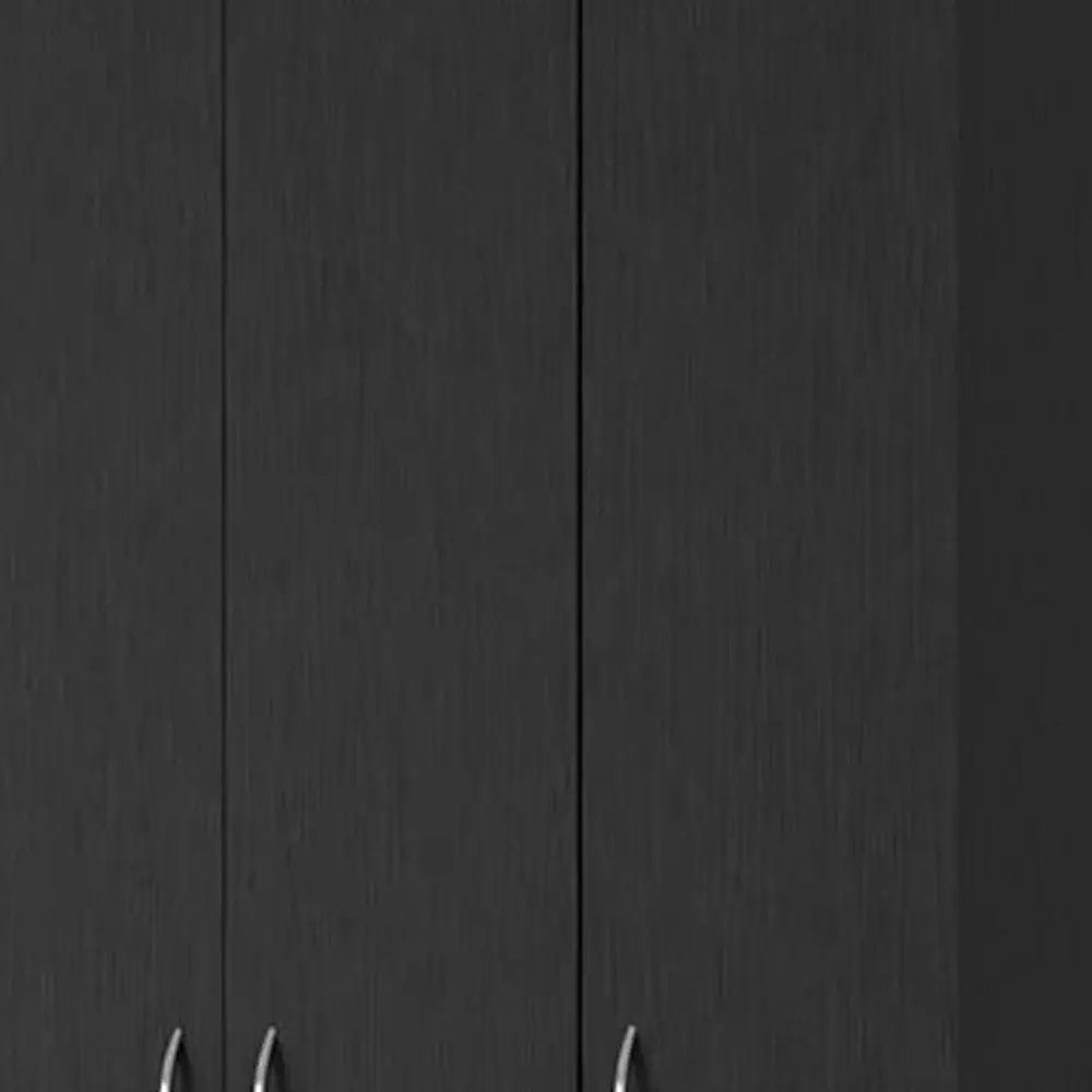 71" Black Wood Three Door Two Drawer Combo Dresser Homeroots Bed & Bath