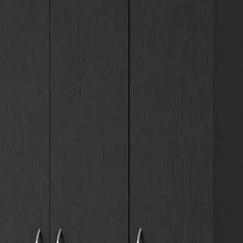 71" Black Wood Three Door Two Drawer Combo Dresser Homeroots Bed & Bath