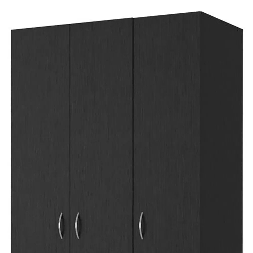 71" Black Wood Three Door Two Drawer Combo Dresser Homeroots Bed & Bath