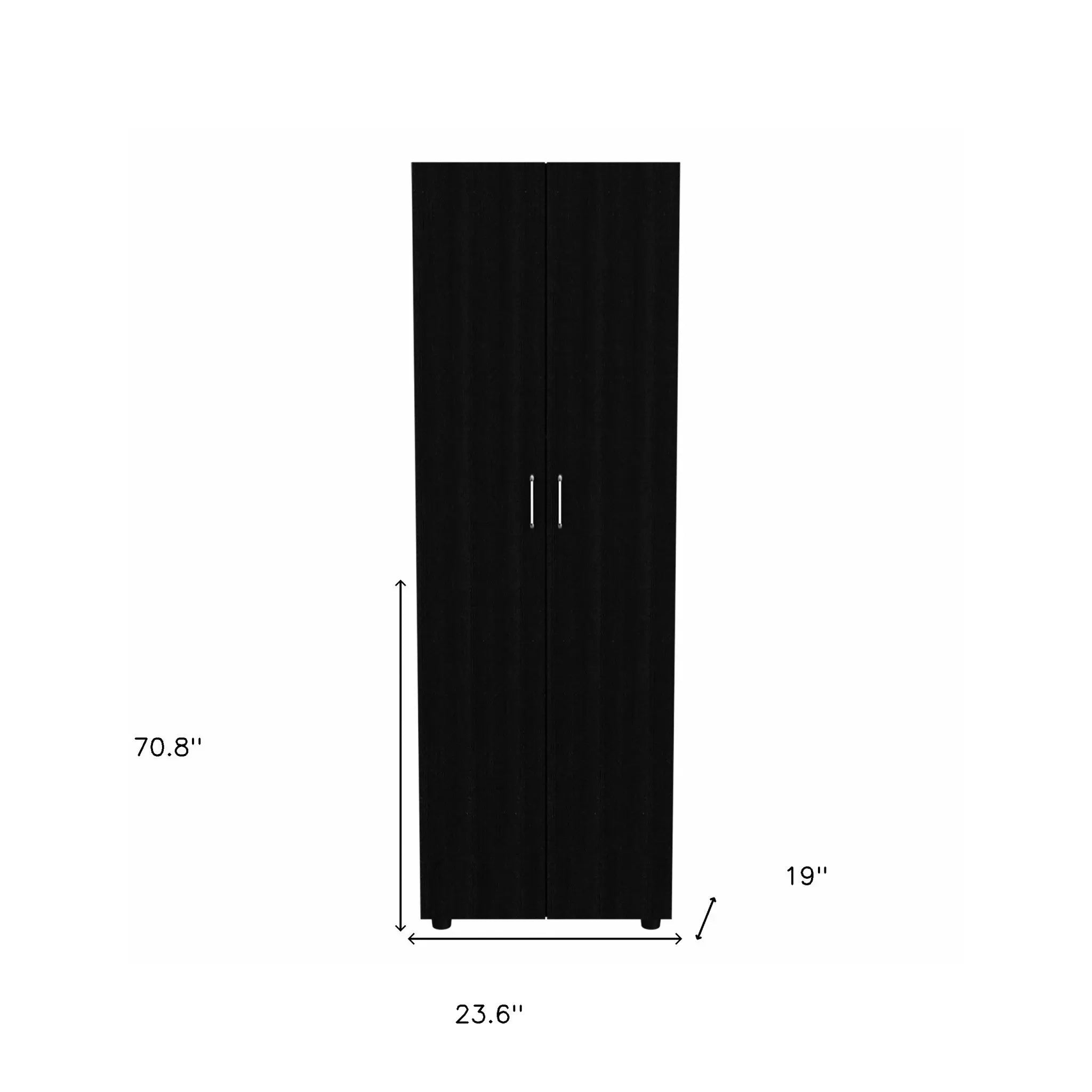 71" Black Wood Two Door Combo Dresser Homeroots Bed & Bath