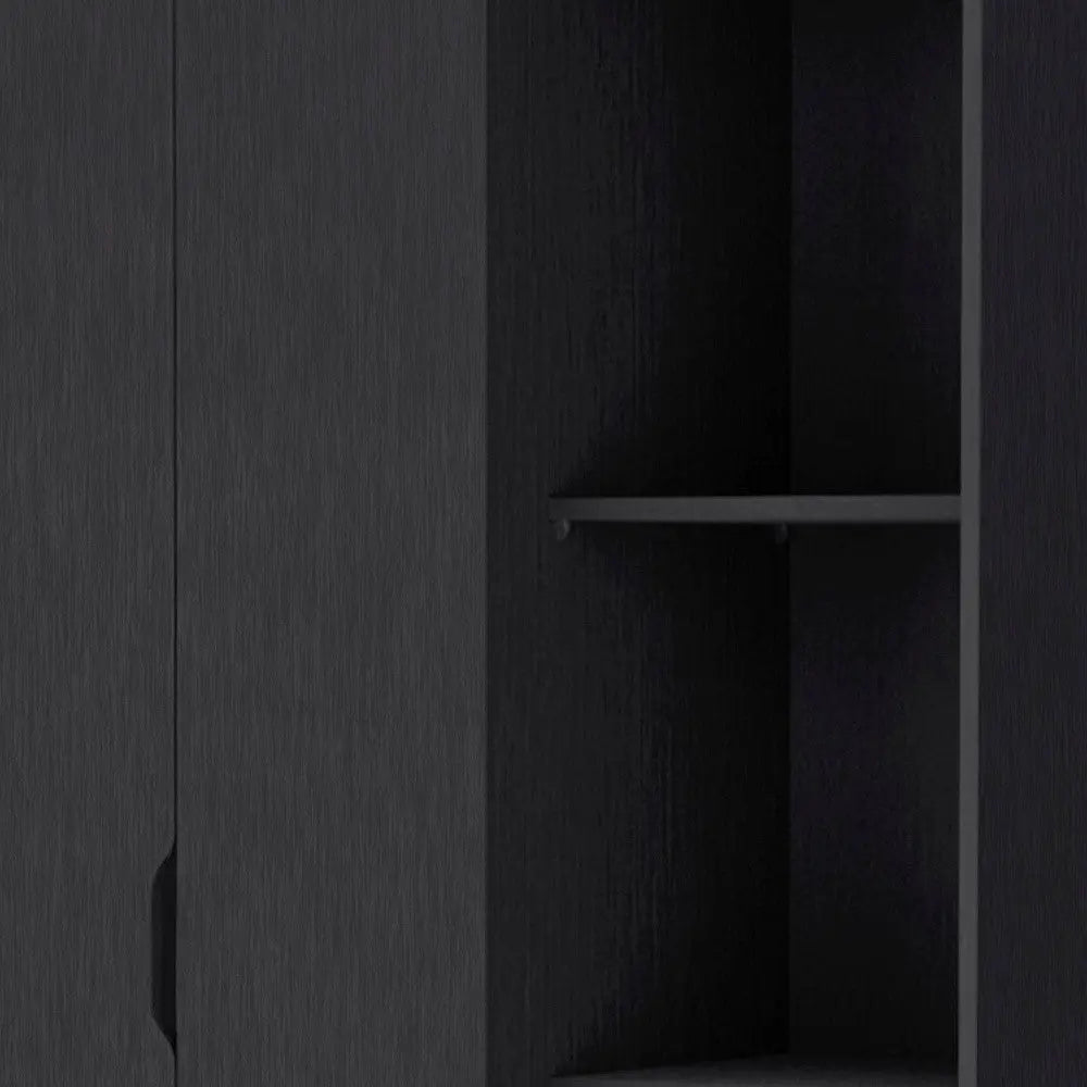 71" Black Wood Two Door Single Drawer Combo Dresser Homeroots Bed & Bath