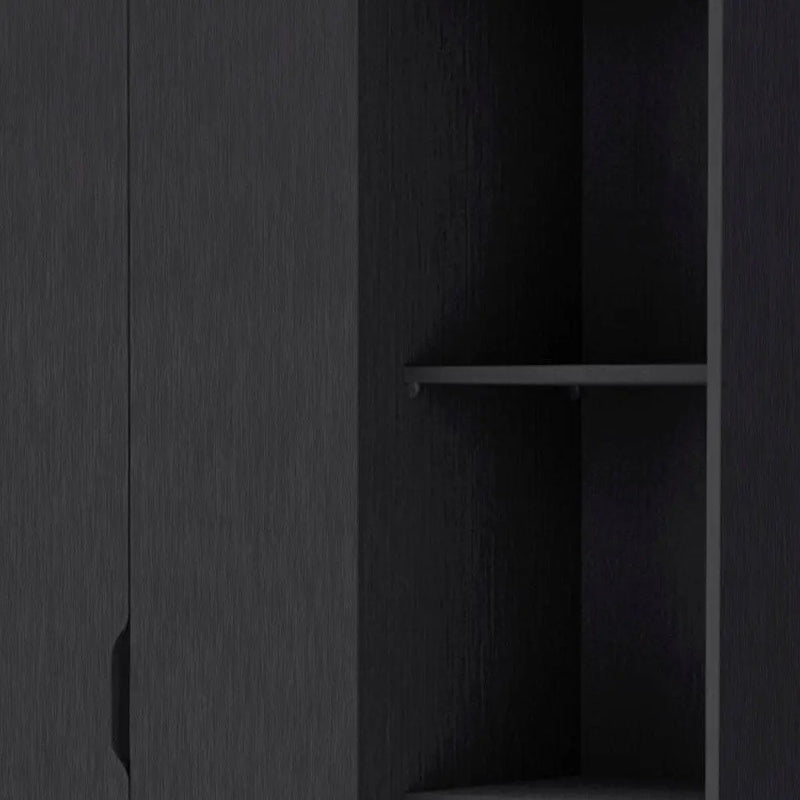 71" Black Wood Two Door Single Drawer Combo Dresser Homeroots Bed & Bath