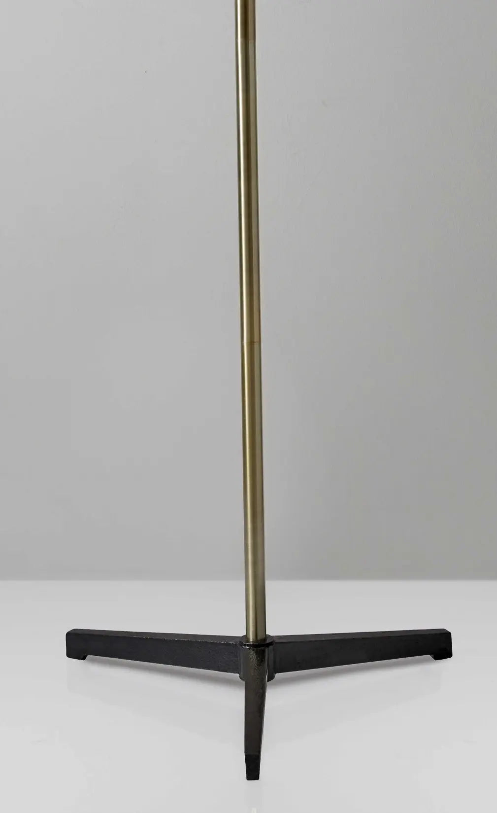 71" Brass Metal Novelty Floor Lamp With Black And White Iron Cone Shade - GreatEagleInc