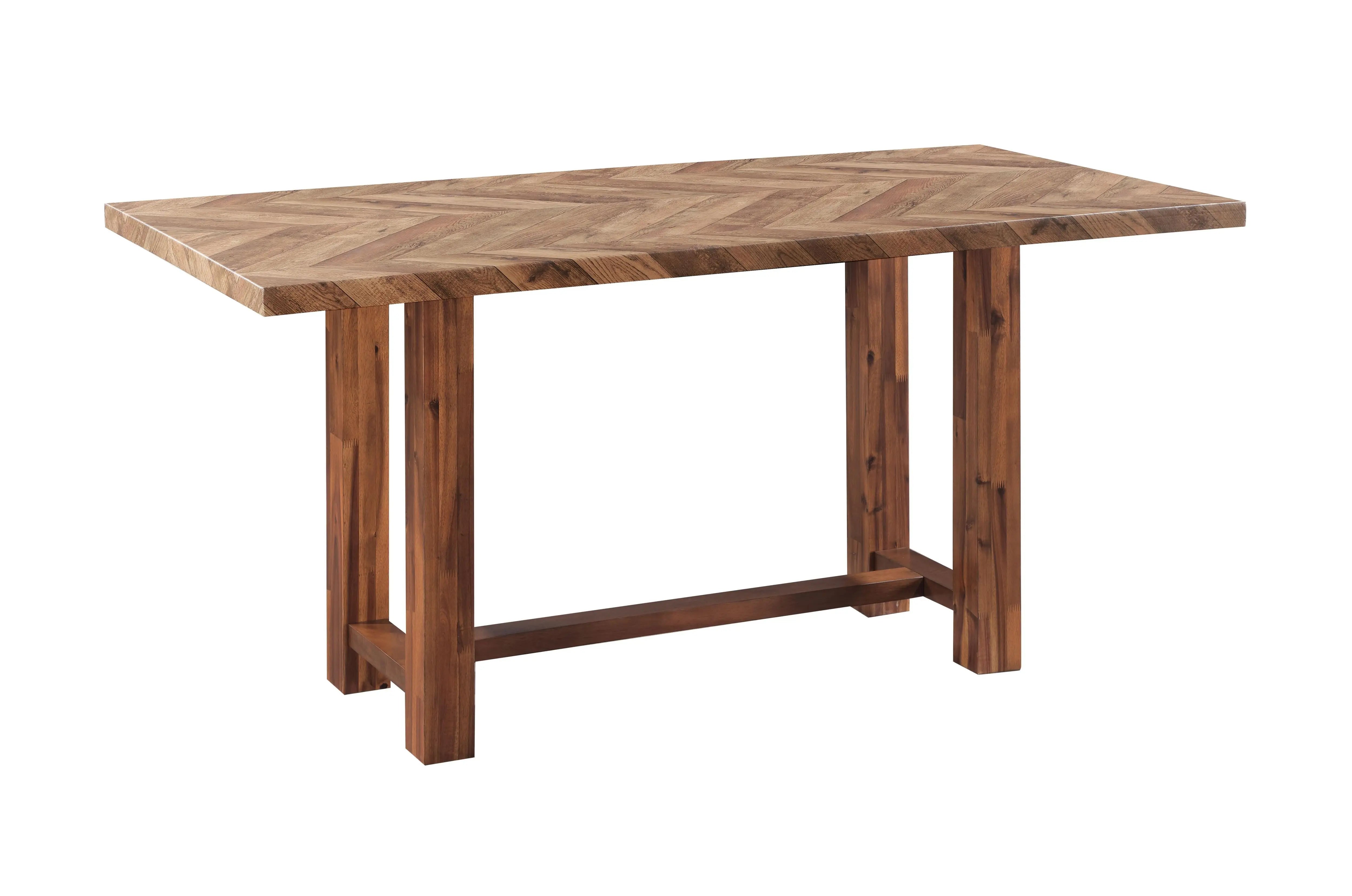 71" Brown Solid Wood Rectangular Bar Table Homeroots Living Room