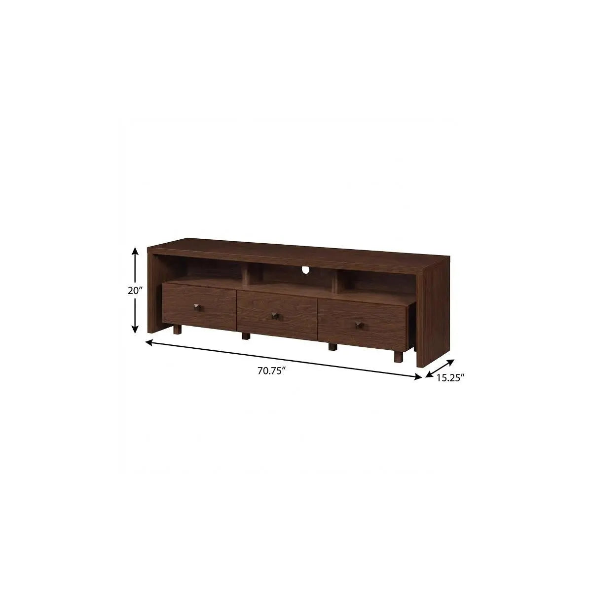 71" Brown Wood Enclosed and Open Storage TV Stand Homeroots Living Room