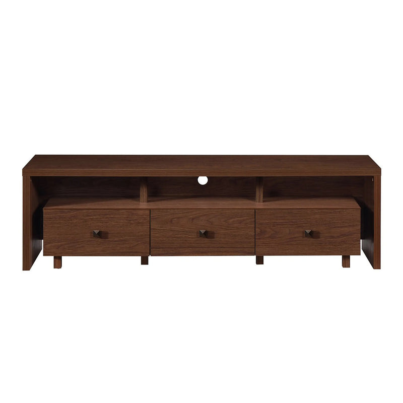 71" Brown Wood Enclosed and Open Storage TV Stand Homeroots Living Room