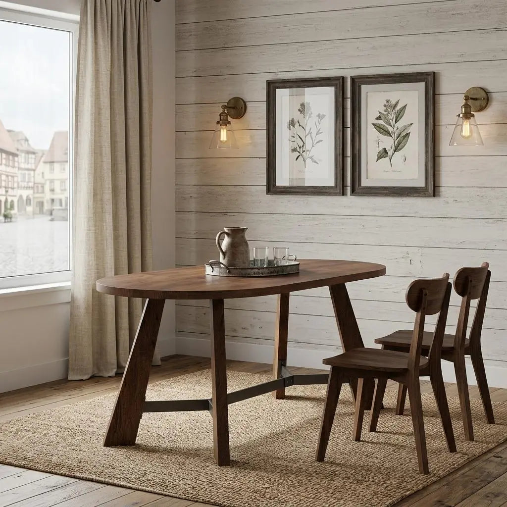 71" Brown Wood and Reclaimed Wood Oval Dining Table Homeroots Kitchen & Dining