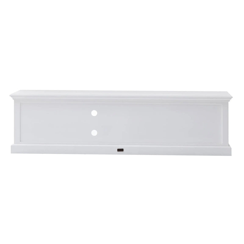 71" Classic White Entertainment Unit with Two Drawers Homeroots Living Room