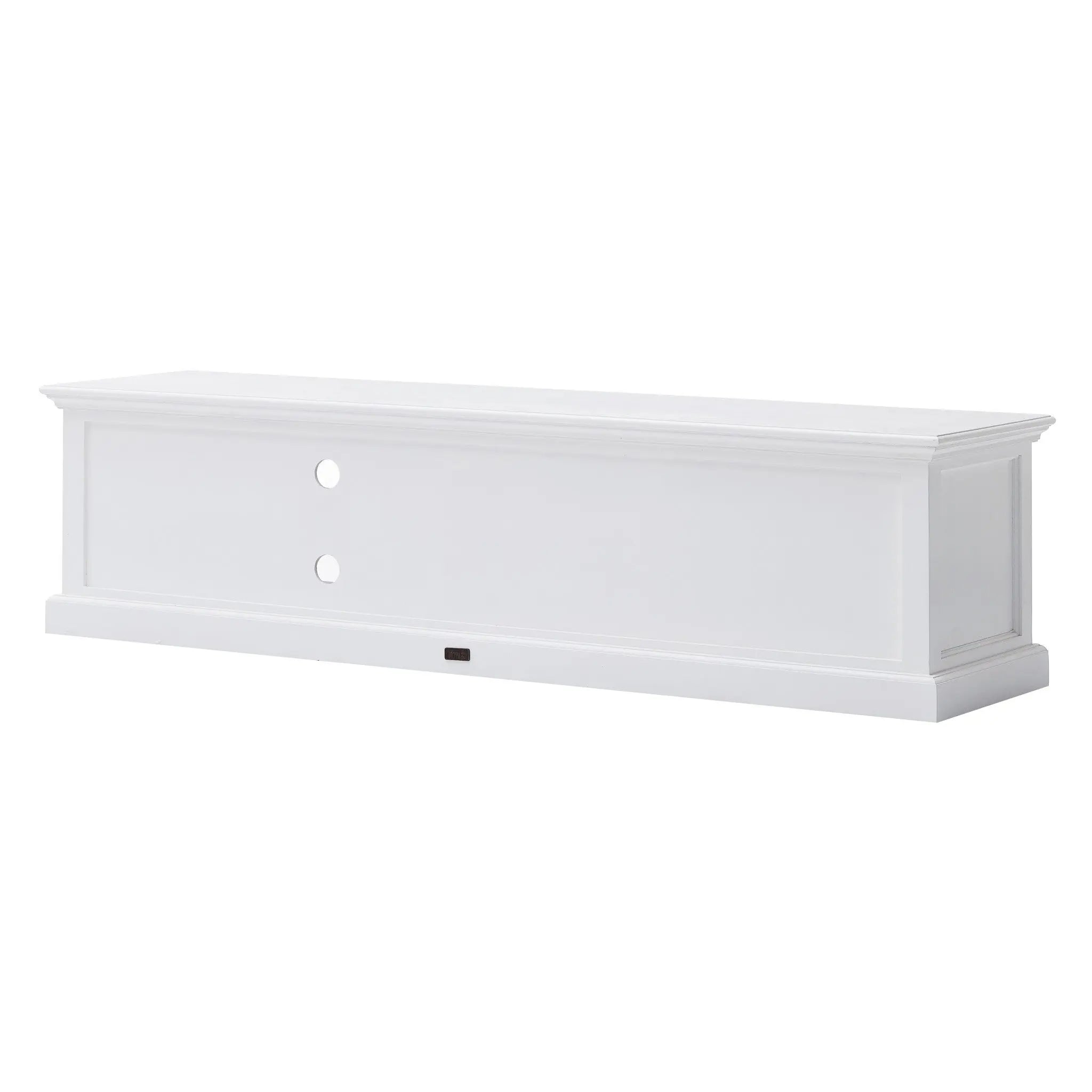 71" Classic White Entertainment Unit with Two Drawers Homeroots Living Room