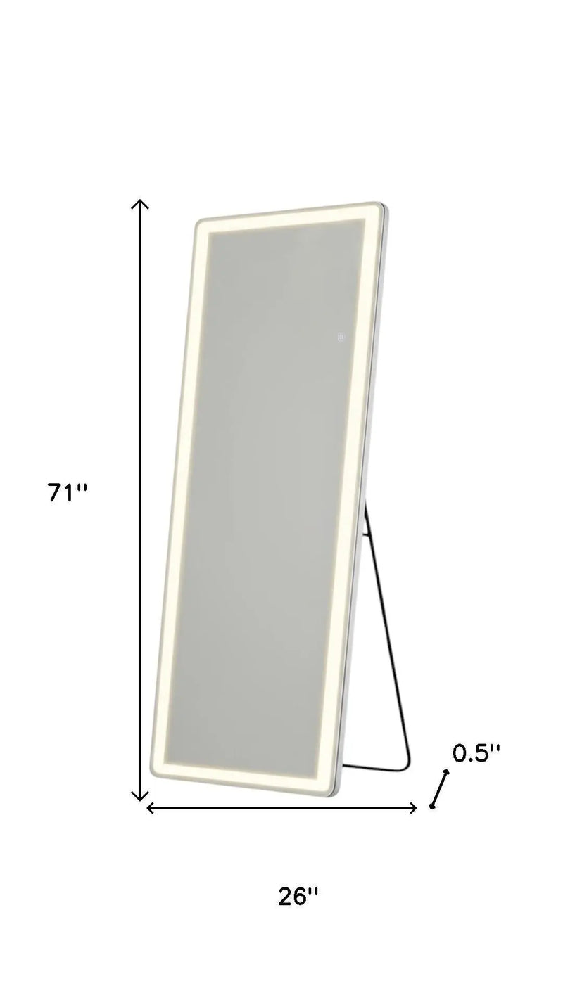 71" Clear Lighted Freestanding and Wall Mount Frameless Full Length Mirror - GreatEagleInc