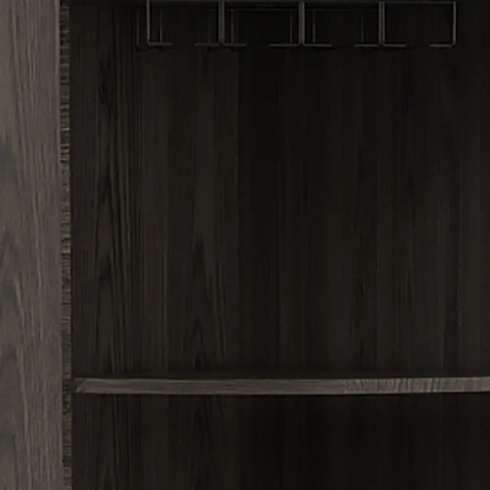 71" Dark Brown Wood Corner Bar Cabinet With Two Doors Homeroots Kitchen & Dining