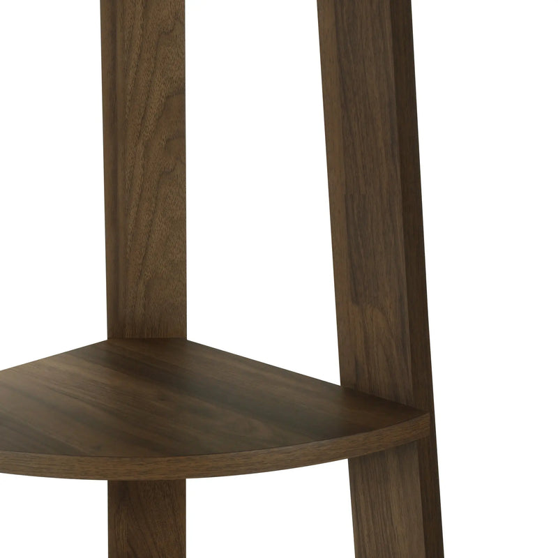 71" Dark Brown Wood Five Tier Corner Bookcase Homeroots Office