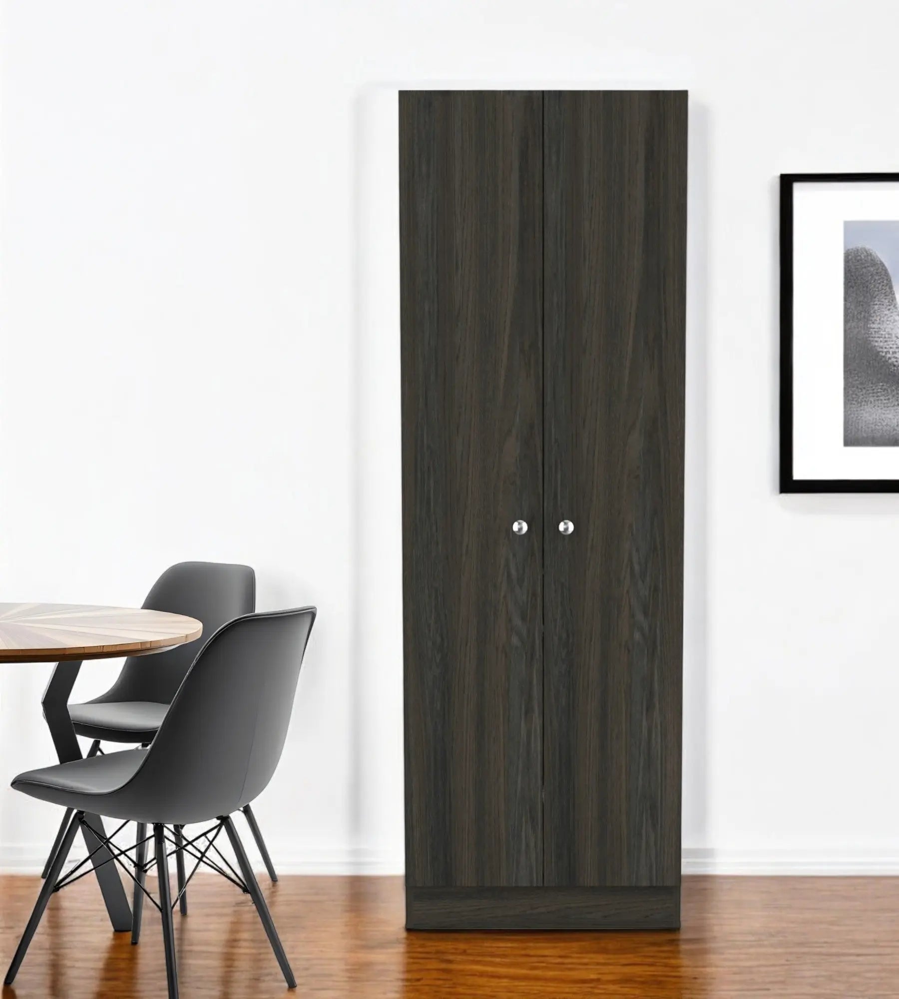 71" Dark Brown Wood Pantry Or Storage Closet Homeroots Kitchen & Dining