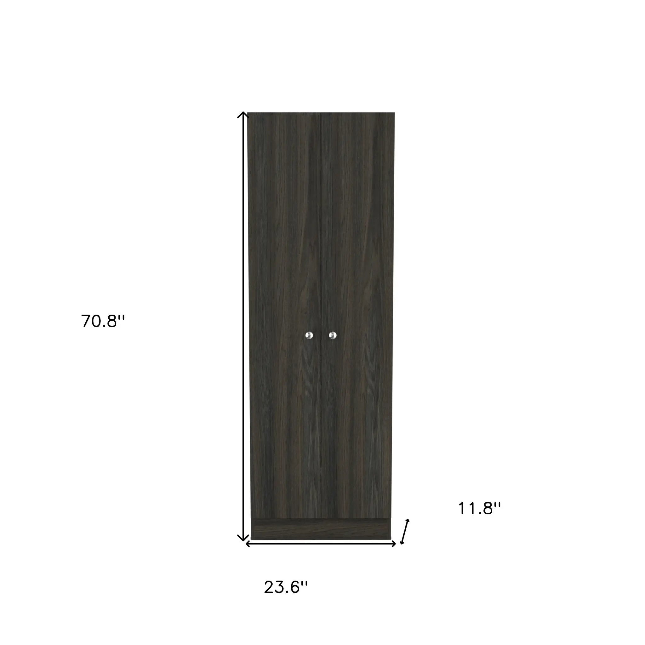 71" Dark Brown Wood Pantry Or Storage Closet Homeroots Kitchen & Dining