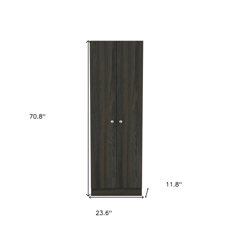 71" Dark Brown Wood Pantry Or Storage Closet Homeroots Kitchen & Dining