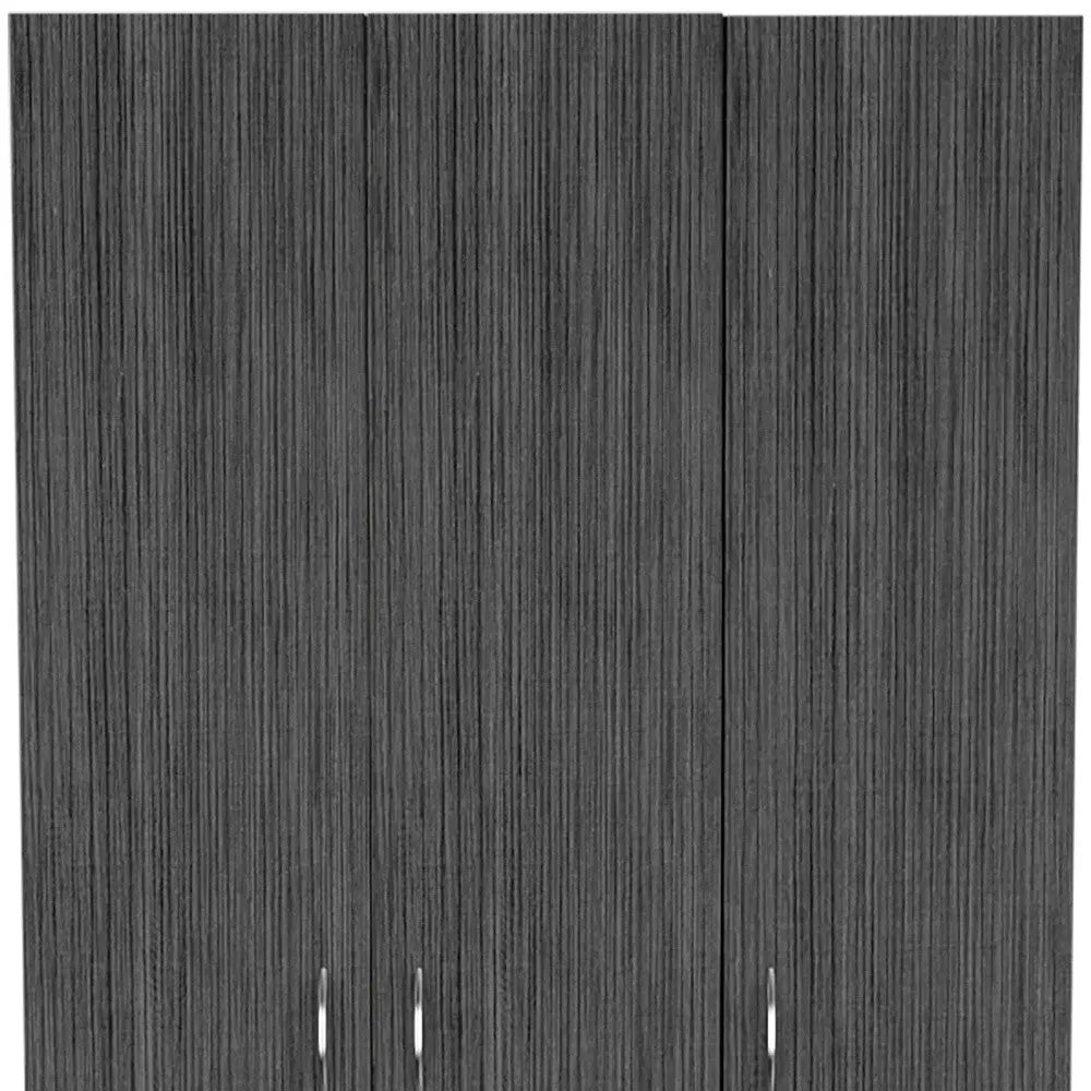 71" Dark Gray Wood Three Door Two Drawer Combo Dresser Homeroots Bed & Bath
