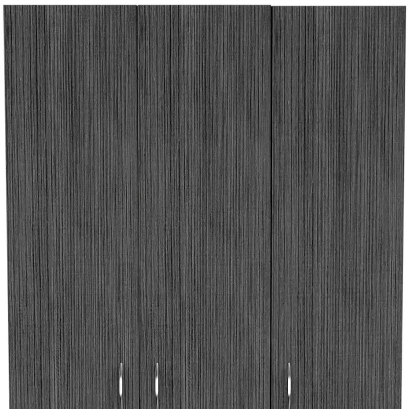 71" Dark Gray Wood Three Door Two Drawer Combo Dresser Homeroots Bed & Bath