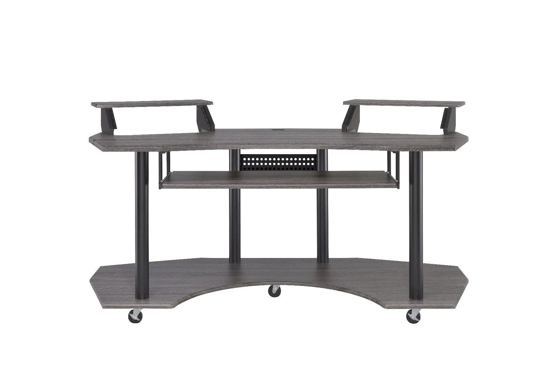 71" Dark Gray and Black Music Recording Studio Desk Homeroots Office