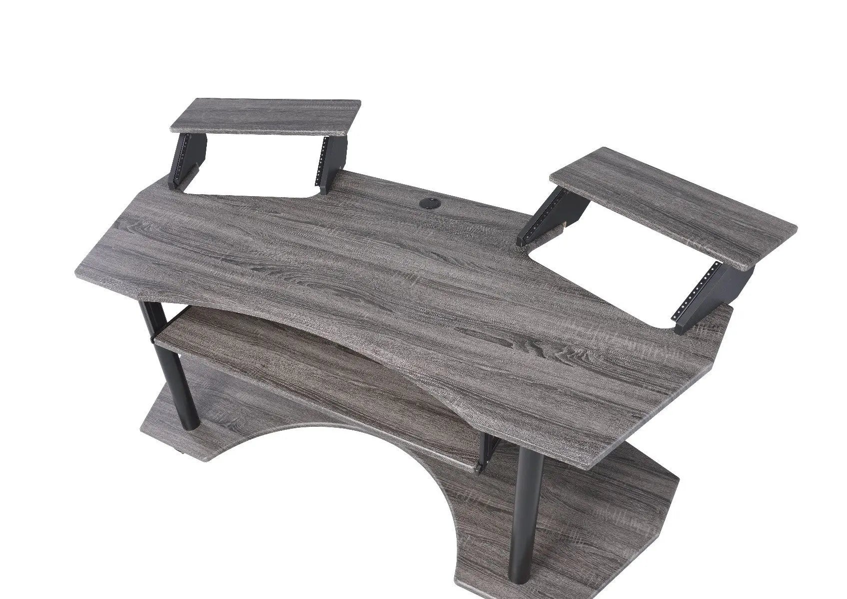 71" Dark Gray and Black Music Recording Studio Desk Homeroots Office