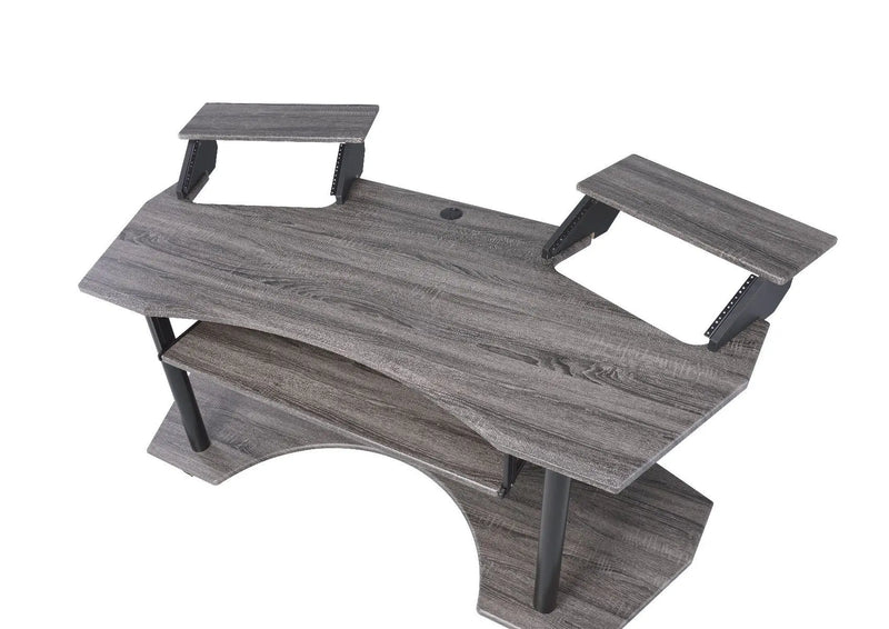 71" Dark Gray and Black Music Recording Studio Desk Homeroots Office