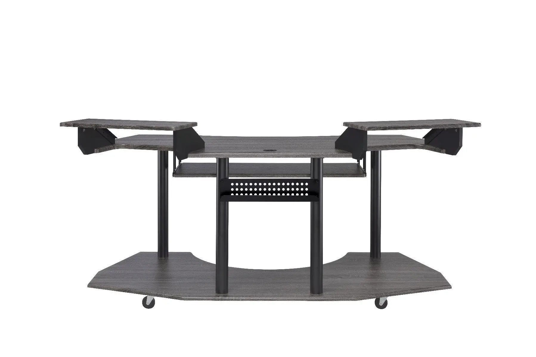71" Dark Gray and Black Music Recording Studio Desk Homeroots Office
