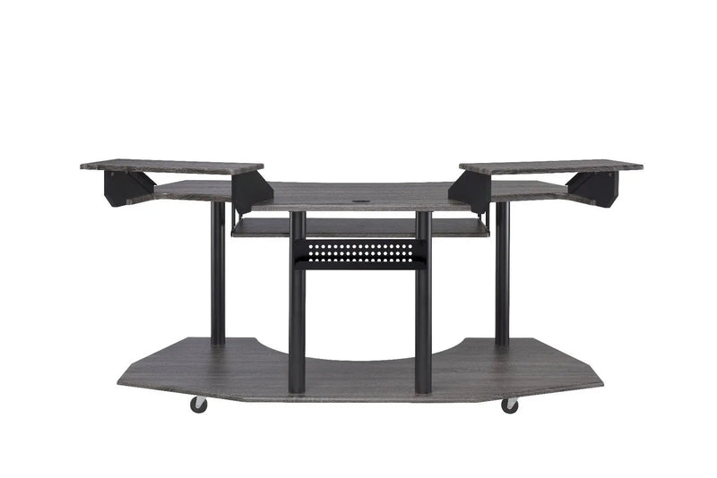 71" Dark Gray and Black Music Recording Studio Desk Homeroots Office