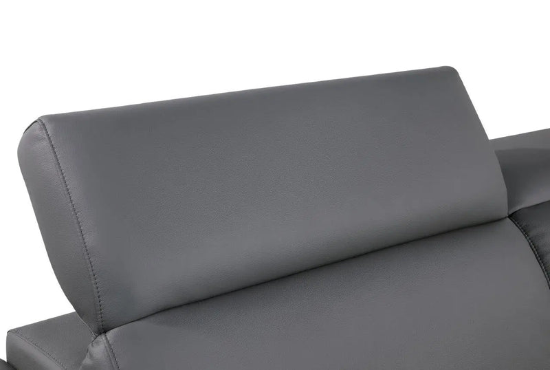 71" Gray And Silver Genuine Leather Loveseat Homeroots Living Room