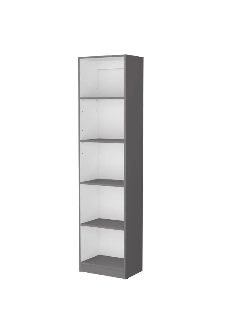 71" Gray And White Wood Five Tier Bookcase Homeroots Office