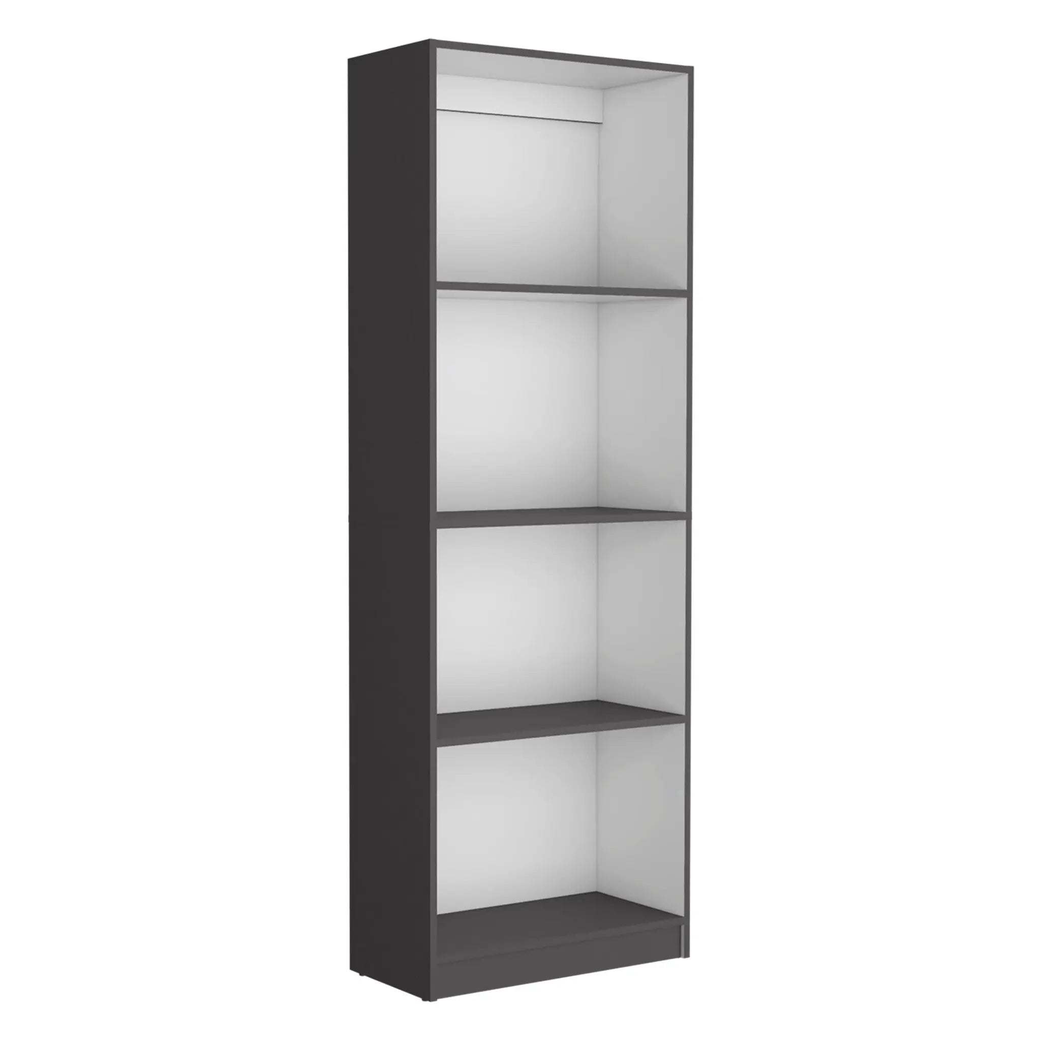 71" Gray And White Wood Four Tier Bookcase Homeroots Office