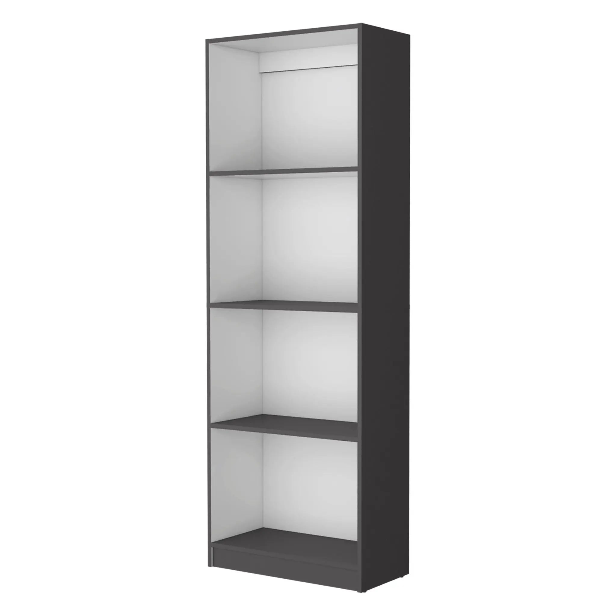 71" Gray And White Wood Four Tier Bookcase Homeroots Office