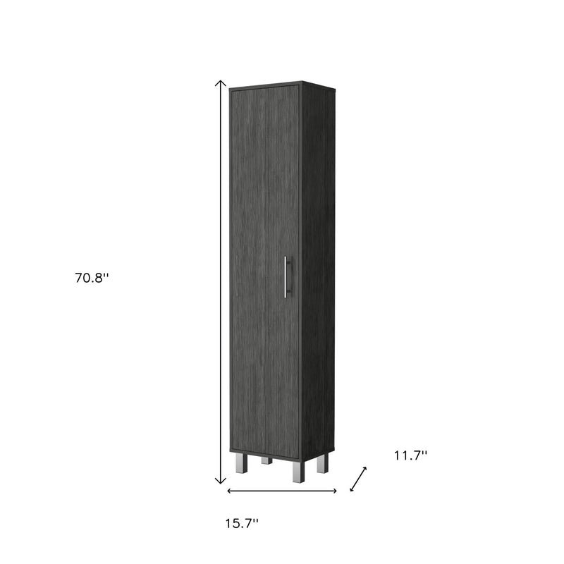 71" Gray Wood Accent Cabinet With Single Door Homeroots Kitchen & Dining