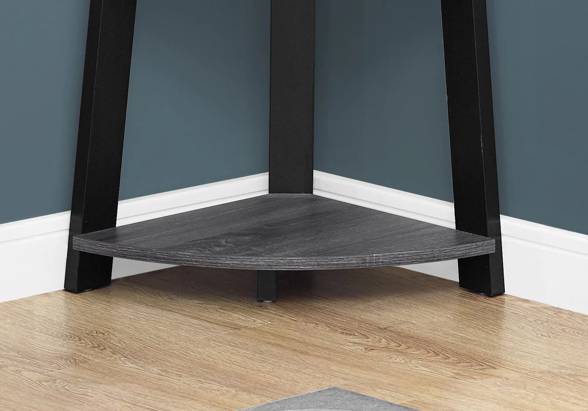 71" Gray Wood Five Tier Corner Bookcase Homeroots Office