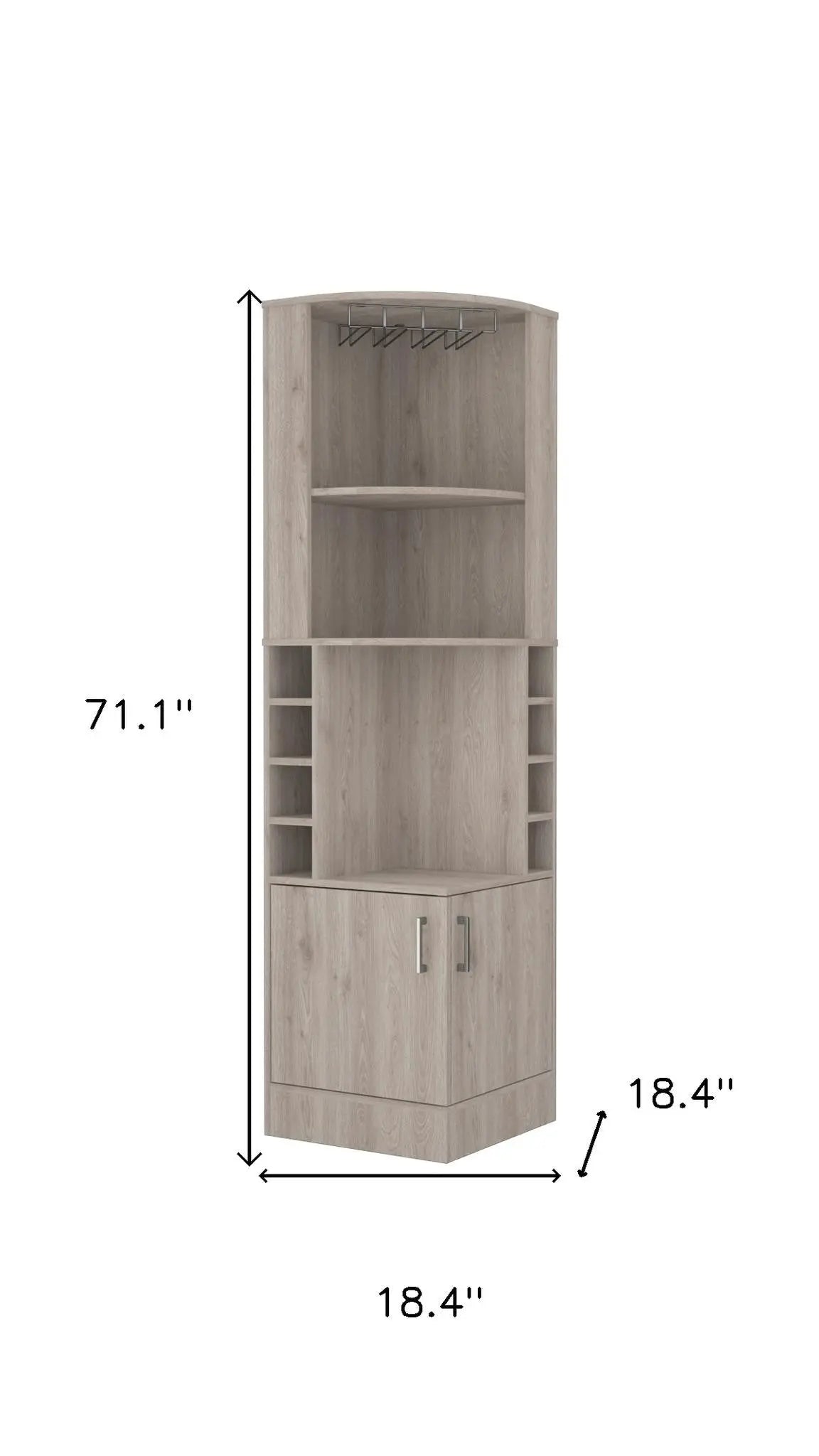 71" Light Gray Wood Corner Bar Cabinet With Two Doors Homeroots Kitchen & Dining