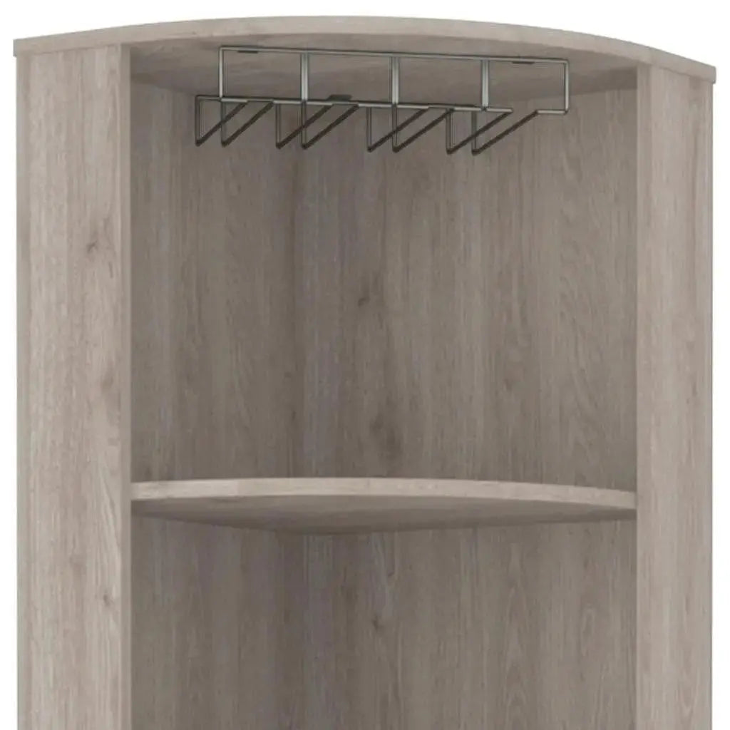 71" Light Gray Wood Corner Bar Cabinet With Two Doors Homeroots Kitchen & Dining