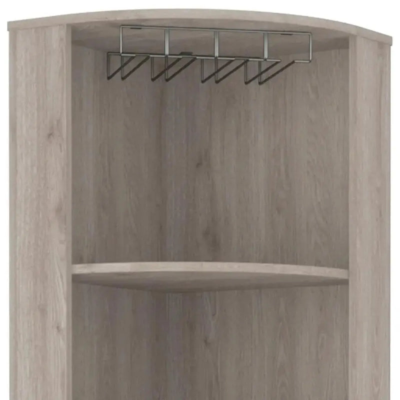 71" Light Gray Wood Corner Bar Cabinet With Two Doors Homeroots Kitchen & Dining