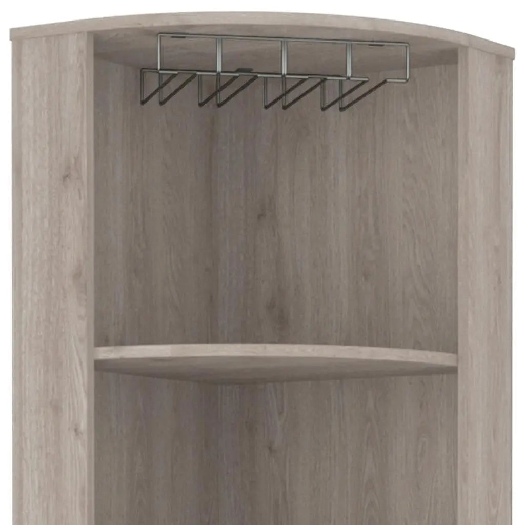 71" Light Gray Wood Corner Bar Cabinet With Two Doors Homeroots Kitchen & Dining