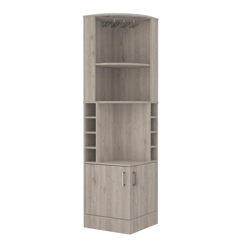 71" Light Gray Wood Corner Bar Cabinet With Two Doors Homeroots Kitchen & Dining