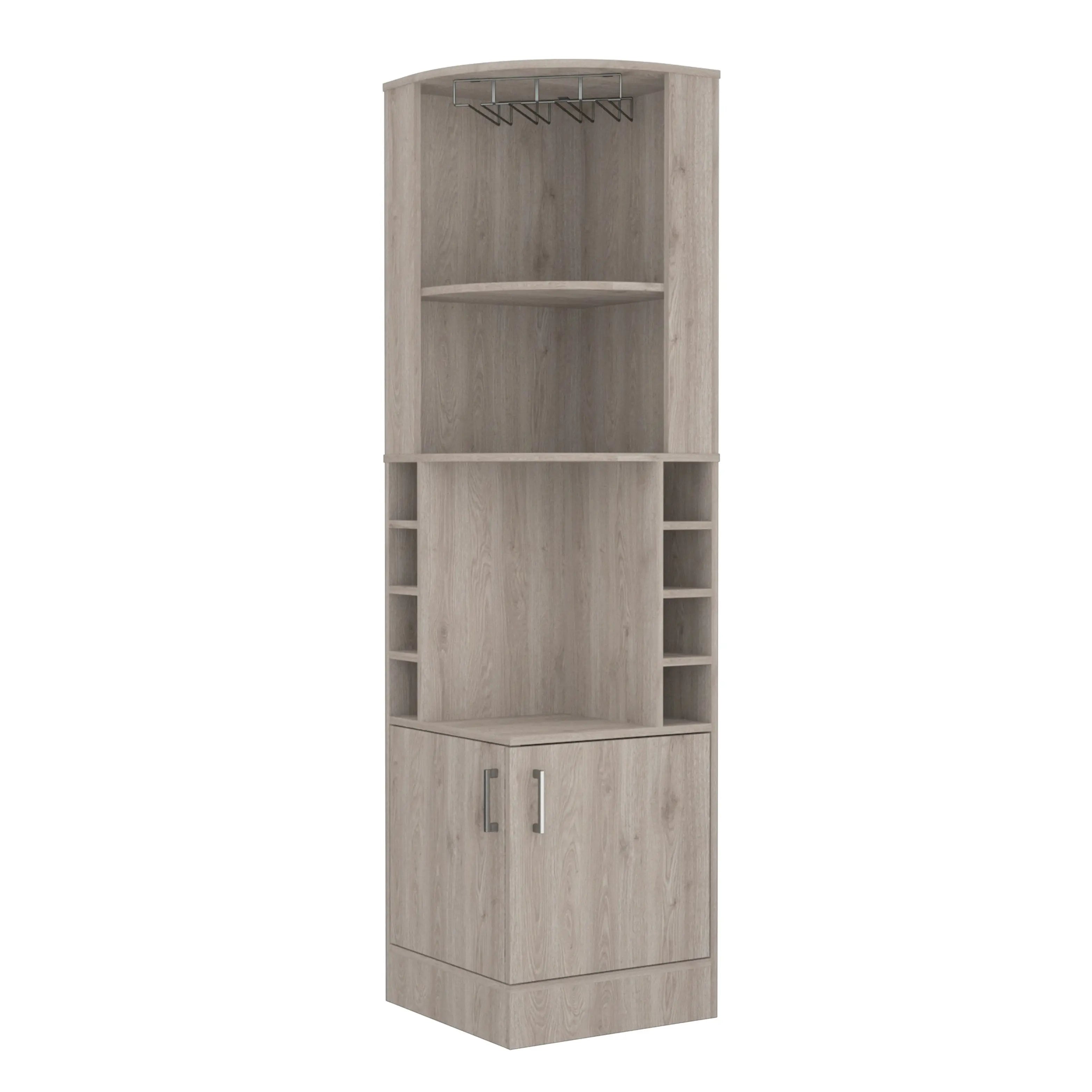 71" Light Gray Wood Corner Bar Cabinet With Two Doors Homeroots Kitchen & Dining