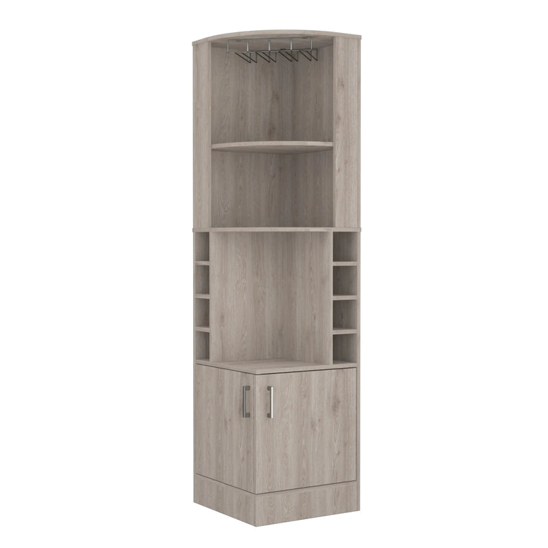71" Light Gray Wood Corner Bar Cabinet With Two Doors Homeroots Kitchen & Dining