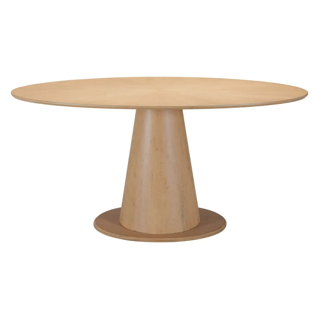 71" Natural Solid Wood Pedestal Base Oval Dining Table Homeroots Kitchen & Dining