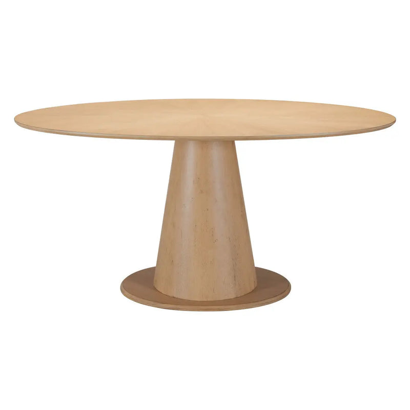 71" Natural Solid Wood Pedestal Base Oval Dining Table Homeroots Kitchen & Dining