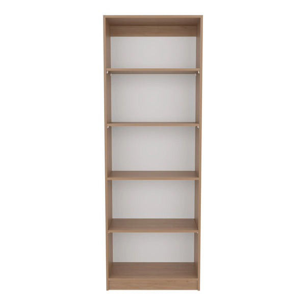 71" Natural Wood Five Tier Bookcase Homeroots Office
