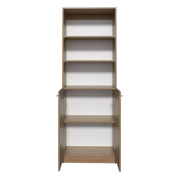 71" Natural Wood Three Tier Bookcase Homeroots Office